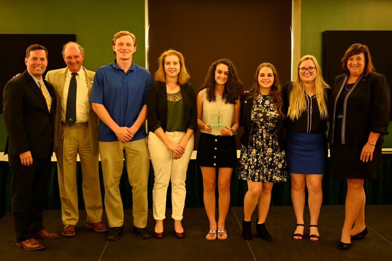 CJ honor society officers and Saint Leo U administrators